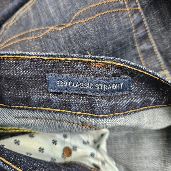 Lucky Brand 329 Classic Straight Fit Men's 40x30 Stretch Dark‎ Wash Denim Blue - Picture 5 of 10